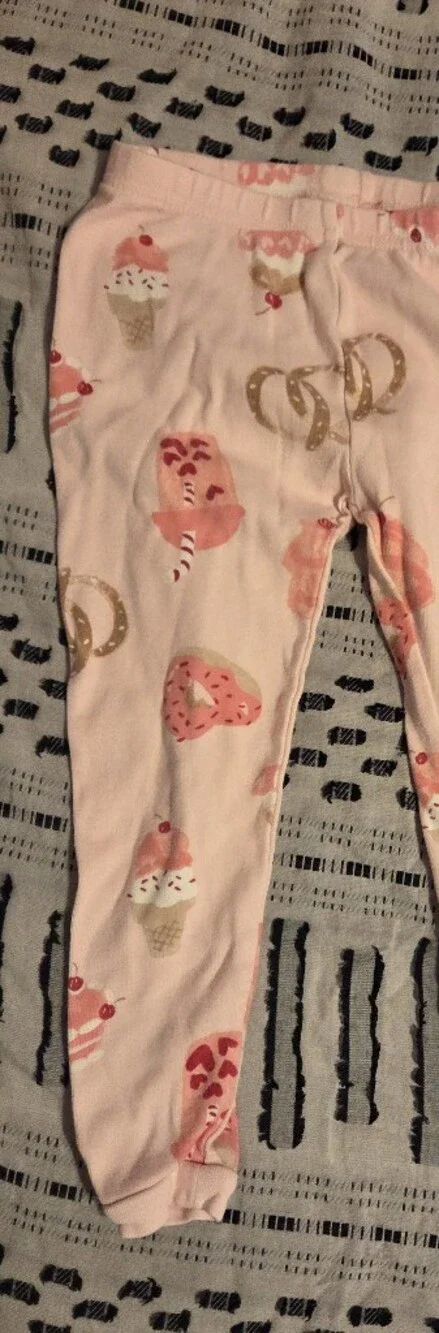 Carter's Light Pink Dessert & Pretzel Short Sleeve Pajama Set Size 3T 100% Cotto